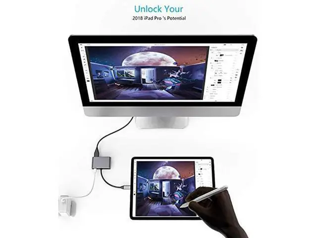 Alt view image 3 of 6 - Type C To Dual HDMI-Compatible USB 3.0 PD Converter 4 In 1 USB C Dock Station Hub 4K Adapter Cable for Phone Macbook Laptop TV