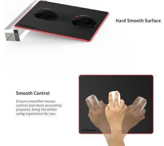 Alt view image 3 of 7 - Mouse Pad Resin Hard Surface Mouse Mat Polymer Silicone Bottom Gaming Mousepad No Smell Waterproof for Games Office 24 x 20cm (9.5 x 7.8in)