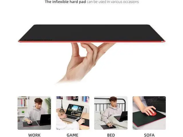 Alt view image 6 of 7 - Mouse Pad Resin Hard Surface Mouse Mat Polymer Silicone Bottom Gaming Mousepad No Smell Waterproof for Games Office 24 x 20cm (9.5 x 7.8in)