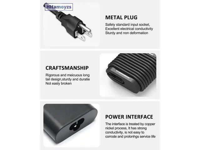 Alt view image 5 of 6 - 65W 45W Laptop Charger USB C - Compatible with Latitude 5420 5520 7275 7420 7410 7370 XPS 13 9350 9250 9380 9370 9360 9365 Adapter Power Cord
