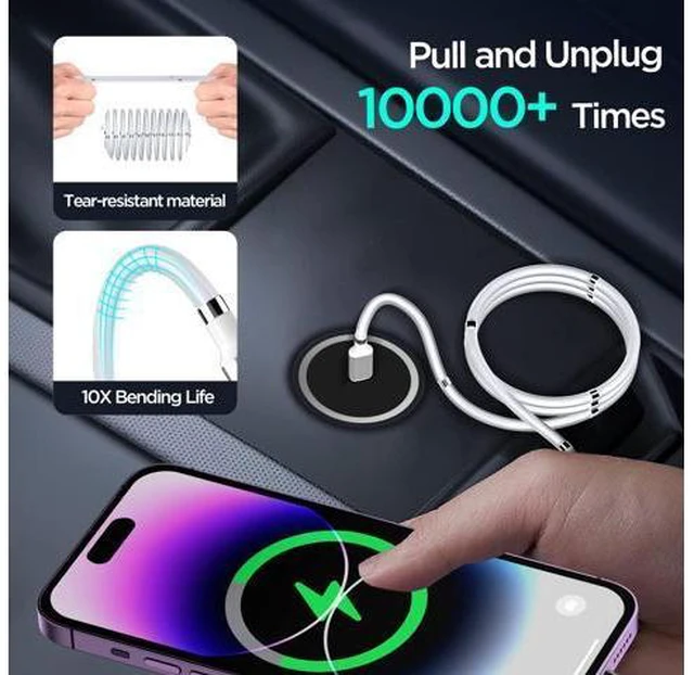 Alt view image 3 of 7 - Magnetic USB C to Lightning iPhone Cable Type C Super Organized Charging Magnetic Absorption Nano Data Cable Compatible iPhone 14/13/12/11/Mini/Pro/Max/X/XR/8/SE iPad Air/Pro/Mini_2