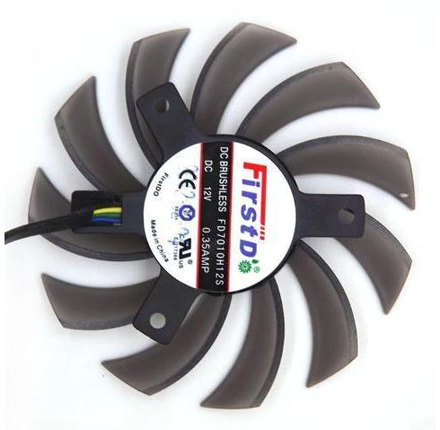 Alt view image 5 of 6 - FD7010H12S DC 12V 0.35A 75mm 40x40x40mm For MSI R6790 Twin Frozr II N560GTX R6850 N460GTX Graphics Card Fan