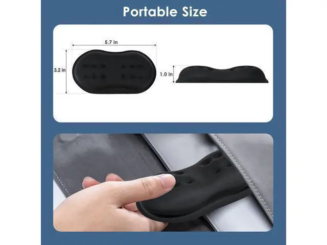 Alt view image 6 of 6 - 2 Pack Mouse Wrist Rest Ergonomic Desk Wrist Pad for Mouse Comfortable Computer Mouse Wrist Support with Memory Foam Fillings Non-Slip Base (Black)