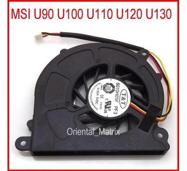 Main image of 6010H05F PF3 DC5V 0.55A 3Pin For MSI U90 U100 U110 U120 U130 Laptop CPU Cooler Fan