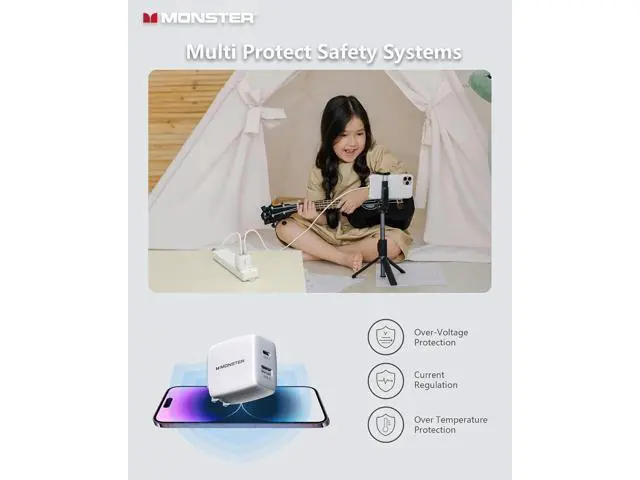 Alt view image 5 of 7 - USB C Charger 25W Super Fast Charger with USB C Cable Wall Charger with Foldable Plug for iPhone 15/15 Plus/15 Pro/15 Pro Max Galaxy iPad Pro Pixel