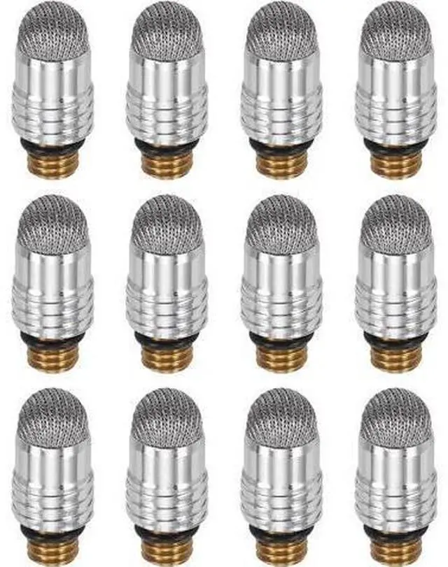 Main image of 6mm (0.24) Stylus Pen Fiber Tips 12Pcs Universal Mesh Soft Conductive Replacement Tip Touch Screen Stylus Pen with External Thread Gray