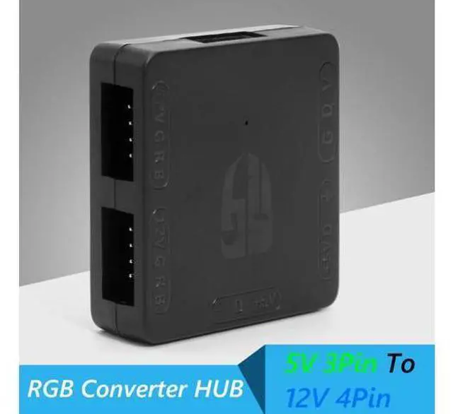 Alt view image 2 of 5 - Convertidor RGB de 5V a 12V, Hub de transferencia RGB, instalación de interfaz magnética SATA para RGB, 3 pines, M/B, ASUS, Gigabyte y MSI