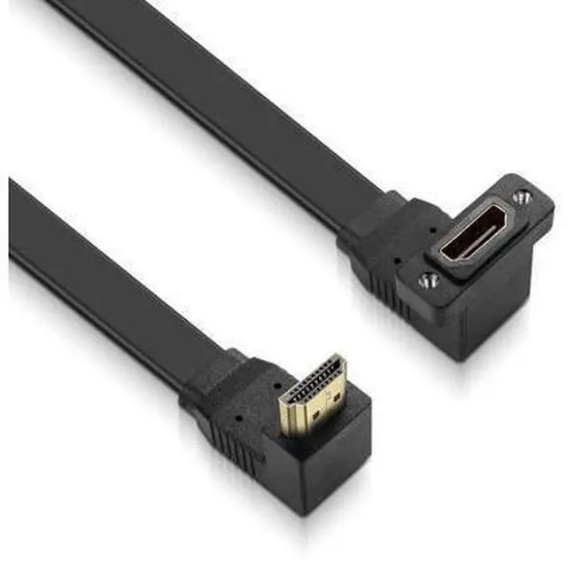 Alt view image 3 of 7 - HDMI Extension Cable 4K 60Hz HDMI Extender Cord High Speed 90-Degree Angle HDMI Male to Female Extension Wire (M/F)