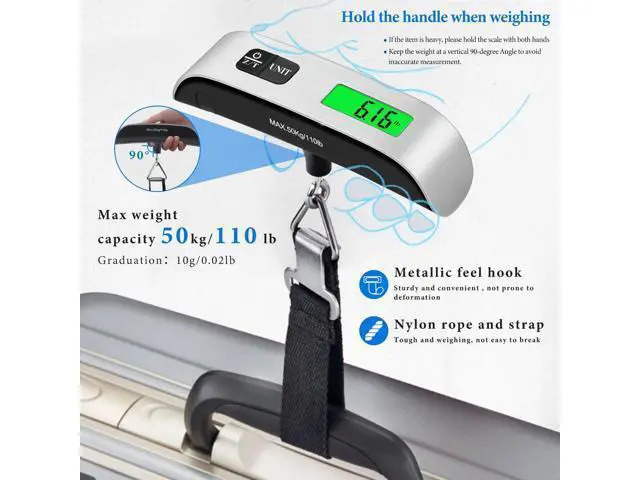 Alt view image 4 of 7 - Luggage Scale, 110lb Luggage Weight Scale with 4 Unit Switching Functions&LED Display, Luggage Scale Travel Digital for Weighing Luggage, Backpacks, Packages and Markets
