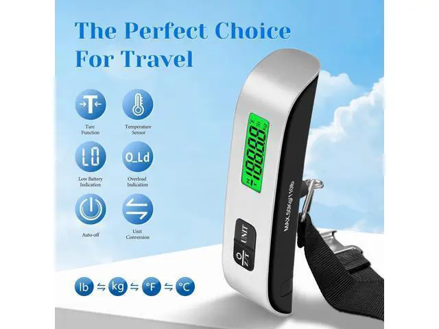 Alt view image 3 of 7 - Luggage Scale, 110lb Luggage Weight Scale with 4 Unit Switching Functions&LED Display, Luggage Scale Travel Digital for Weighing Luggage, Backpacks, Packages and Markets