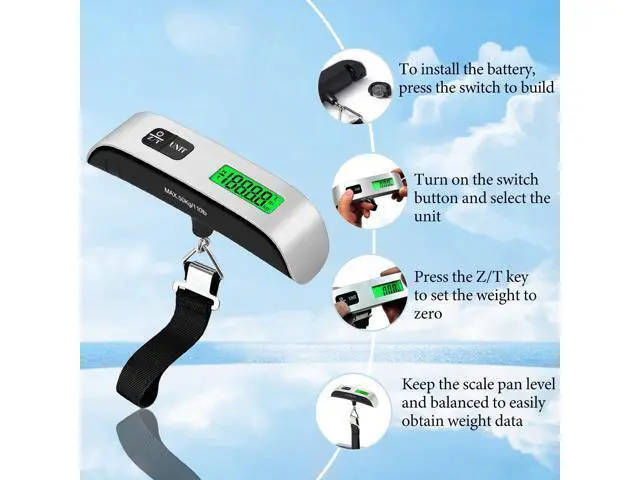 Alt view image 5 of 7 - Luggage Scale, 110lb Luggage Weight Scale with 4 Unit Switching Functions&LED Display, Luggage Scale Travel Digital for Weighing Luggage, Backpacks, Packages and Markets