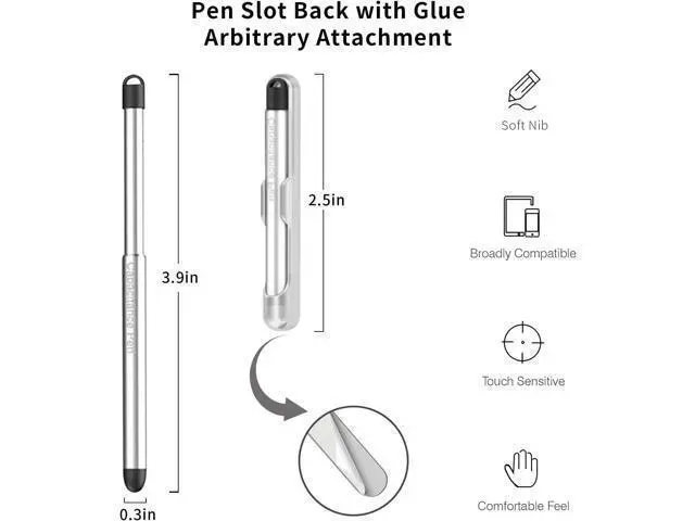 Alt view image 2 of 6 - Stylus Pens with Pen Slot for Touch Screens High Precision Capacitive Universal Stylus for iPad iPhone Tablets Galaxy All Touch Screen Devices (Transparency)