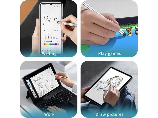 Alt view image 4 of 6 - Stylus Pens with Pen Slot for Touch Screens High Precision Capacitive Universal Stylus for iPad iPhone Tablets Galaxy All Touch Screen Devices (Transparency)