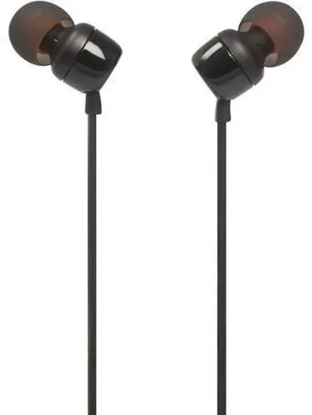 Main image of Tune 110 - in-Ear Headphones Pure Bass Sound 1-Button Remote Microphone and Tangle-Free Flat Cable (Black)