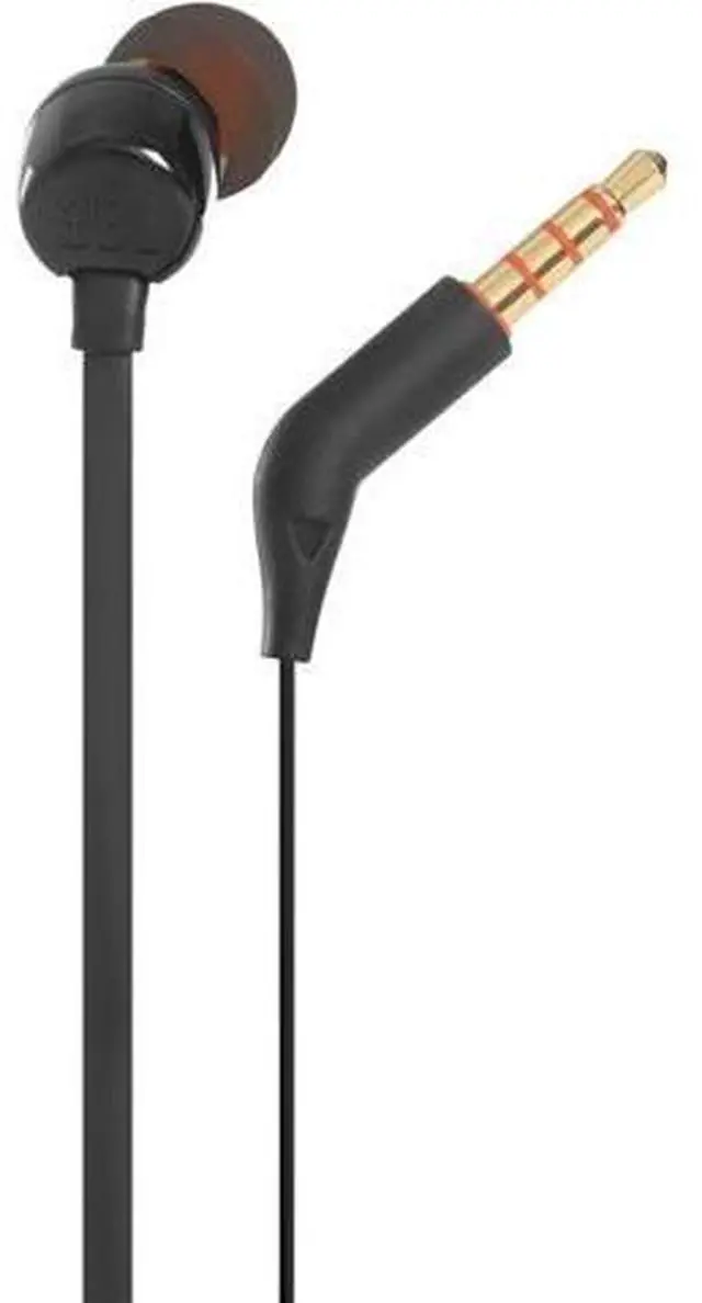 Alt view image 4 of 5 - Tune 110 - in-Ear Headphones Pure Bass Sound 1-Button Remote Microphone and Tangle-Free Flat Cable (Black)
