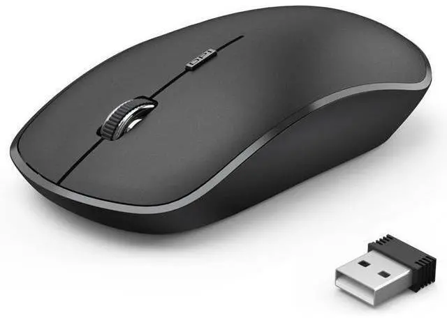 Main image of Wireless Mouse 2.4G Portable Slim Silent Computer Mouse Wireless with USB Nano Receiver 2400 DPI for Notebook Laptop PC - Black