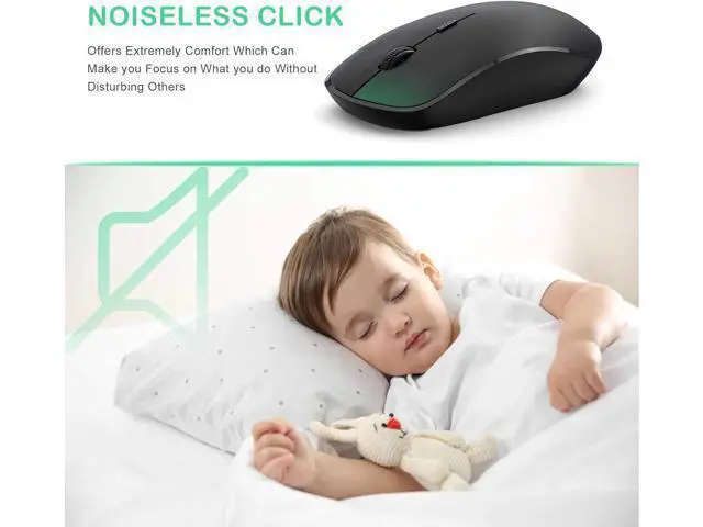 Alt view image 2 of 7 - Wireless Mouse 2.4G Portable Slim Silent Computer Mouse Wireless with USB Nano Receiver 2400 DPI for Notebook Laptop PC - Black