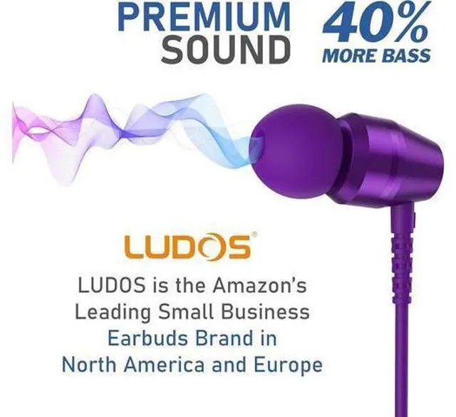 Alt view image 7 of 7 - OMNITONE Wired Earbuds in-Ear Headphones 5 Years Warranty Earphones with Microphone 3.5 mm Jack Corded Ear Buds Videoconference for iPhone Laptop Kids School Students - Purple