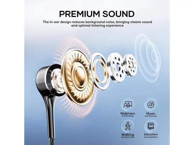 Alt view image 3 of 7 - Wired Earbuds with Microphone 5 Pack in-Ear Headphones with Heavy Bass High Sound Quality Earphones Compatible with iPad Laptop MP3 Android Smartphones Fits All 3.5mm Jack Device