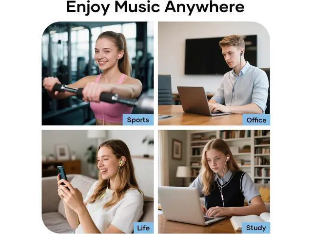 Alt view image 7 of 7 - Wired Earbuds with Microphone 5 Pack in-Ear Headphones with Heavy Bass High Sound Quality Earphones Compatible with iPad Laptop MP3 Android Smartphones Fits All 3.5mm Jack Device