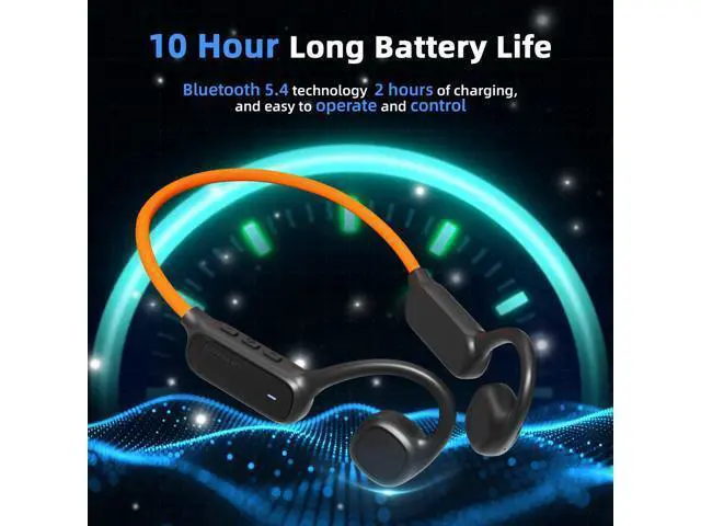 Alt view image 4 of 7 - vinamass Open Ear Headphones, Air Conduction Headphones Bluetooth 5.4, Wireless Headphones with LED Beacon String, 10H Playtime, Sports Headphone for Running & Outdoor
