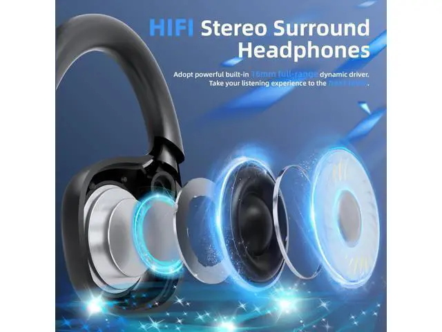 Alt view image 5 of 7 - vinamass Open Ear Headphones, Air Conduction Headphones Bluetooth 5.4, Wireless Headphones with LED Beacon String, 10H Playtime, Sports Headphone for Running & Outdoor