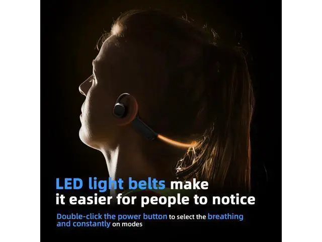 Alt view image 6 of 7 - vinamass Open Ear Headphones, Air Conduction Headphones Bluetooth 5.4, Wireless Headphones with LED Beacon String, 10H Playtime, Sports Headphone for Running & Outdoor