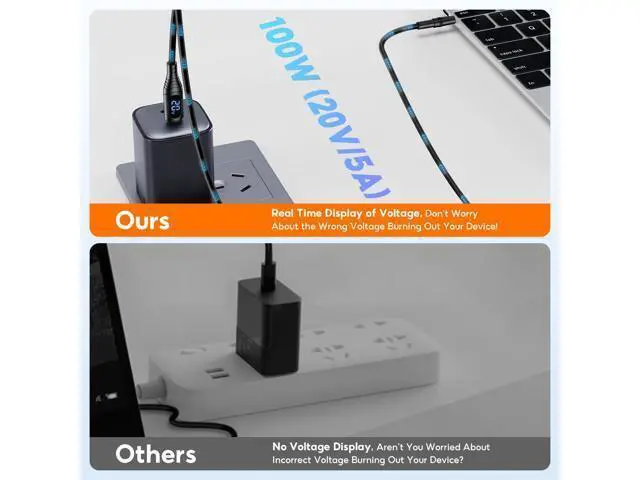 Alt view image 3 of 7 - Universal Laptop DC Charger Replacement kit Round Barrel 100W PD Trigger Cable with 10 Connector and Display Voltage for Sony//////HP Laptop Etc Charging
