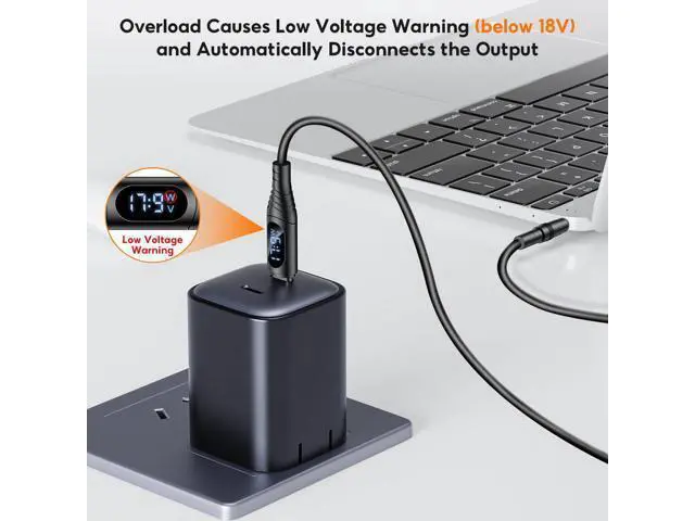 Alt view image 4 of 7 - Universal Laptop DC Charger Replacement kit Round Barrel 100W PD Trigger Cable with 10 Connector and Display Voltage for Sony//////HP Laptop Etc Charging