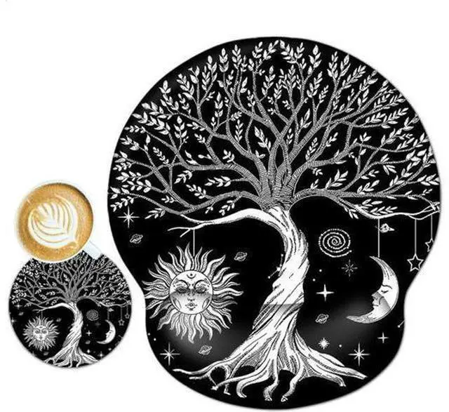 Main image of Mouse Pad Wrist Rest Support Gel Ergonomic Mouse Pads with Non Slip PU Base Mouse Wrist Rest Pad for Laptop Computer Home Office Working Gaming Pain Relief Moon & Sun