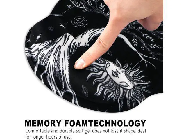 Alt view image 2 of 6 - Mouse Pad Wrist Rest Support Gel Ergonomic Mouse Pads with Non Slip PU Base Mouse Wrist Rest Pad for Laptop Computer Home Office Working Gaming Pain Relief Moon & Sun
