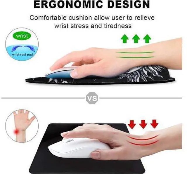 Alt view image 4 of 6 - Mouse Pad Wrist Rest Support Gel Ergonomic Mouse Pads with Non Slip PU Base Mouse Wrist Rest Pad for Laptop Computer Home Office Working Gaming Pain Relief Moon & Sun