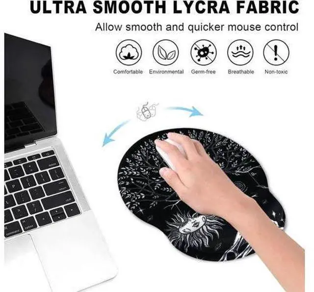 Alt view image 5 of 6 - Mouse Pad Wrist Rest Support Gel Ergonomic Mouse Pads with Non Slip PU Base Mouse Wrist Rest Pad for Laptop Computer Home Office Working Gaming Pain Relief Moon & Sun
