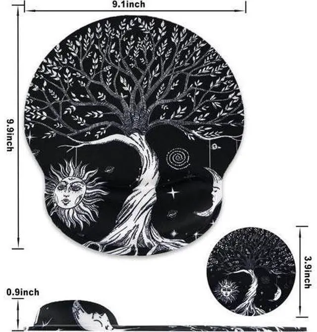 Alt view image 6 of 6 - Mouse Pad Wrist Rest Support Gel Ergonomic Mouse Pads with Non Slip PU Base Mouse Wrist Rest Pad for Laptop Computer Home Office Working Gaming Pain Relief Moon & Sun