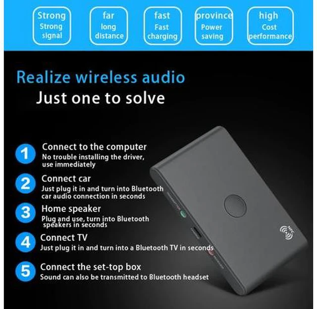 Alt view image 4 of 5 - Bluetooth Transmitter Receiver Wireless Audio Adapter for TV Car RCA Bluetooth Audio Receiver Transmitter
