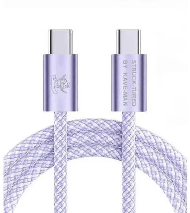Main image of 60W USB C to USB C Fast Charging Cable | C to C Type C Charger Cord for Phones & Tablets | Nylon Braided 6.6 ft | Kave-Series Pebble 60