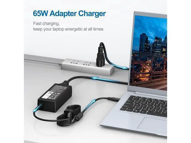 Alt view image 2 of 7 - Charger for Laptop 65W 45W Compatible with Inspiron 15 14 13 3000 5000 7000 Series with Vostro 13 14 15 16 3000 5000 Series with Latitude 13 14 15 3000 Series Computer Round Tip Power Adapter