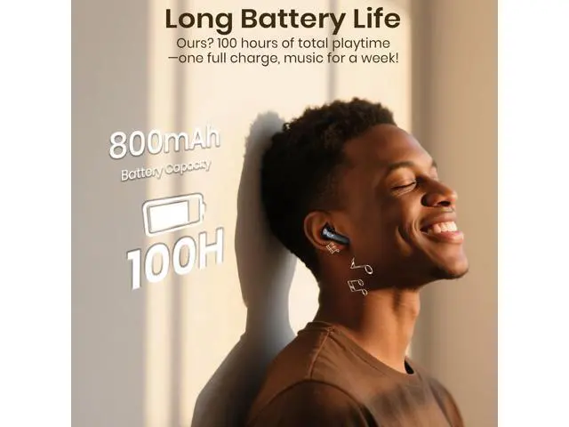 Alt view image 3 of 7 - Wireless Earbuds 5.4 Bluetooth Headphones 100H Bluetooth Earbuds Active Noise Cancelling Earphones in-Ear Earbud with 4 ENC Noise Cancelling Mic IP5 Waterproof Earphones for Android iOS