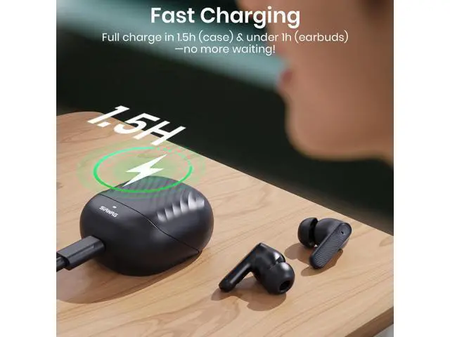 Alt view image 4 of 7 - Wireless Earbuds 5.4 Bluetooth Headphones 100H Bluetooth Earbuds Active Noise Cancelling Earphones in-Ear Earbud with 4 ENC Noise Cancelling Mic IP5 Waterproof Earphones for Android iOS