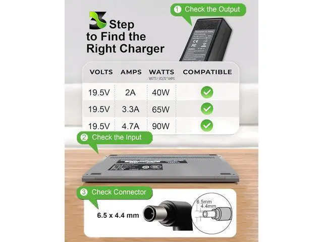Alt view image 2 of 7 - 90W 19.5V 4.7A Laptop Charger Compatible with Sony Vaio VGP PCG Series 19.5V Power Cord with Bravia TV KDL Series KDL-32W600D KDL-40W650D KDL-40R510C KDL-48R510C KDL-48W600B KDL-40W600B