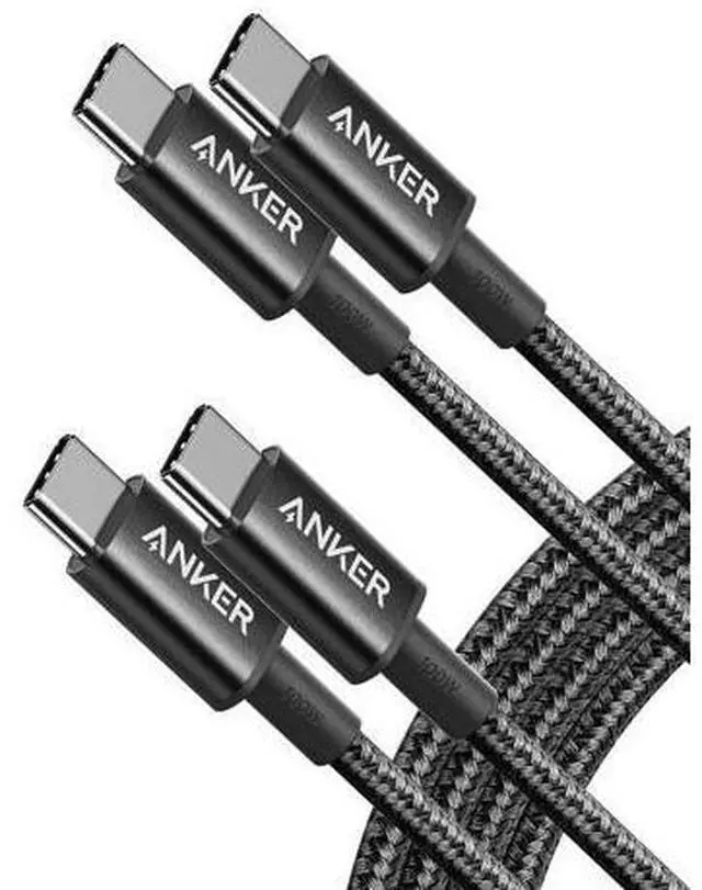 Main image of USB C to USB C Cable (6FT 2Pack) Type-C 100W Charger Cord Fast Charging for iPhone 17 Series MacBook Pro 2020 Pixel and More(Black)