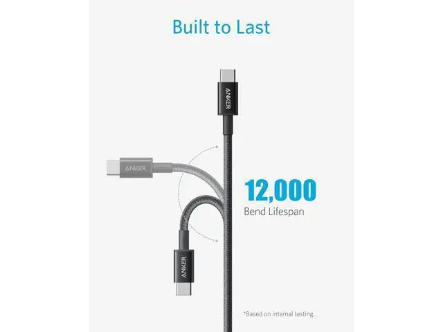 Alt view image 5 of 7 - USB C to USB C Cable (6FT 2Pack) Type-C 100W Charger Cord Fast Charging for iPhone 17 Series MacBook Pro 2020 Pixel and More(Black)