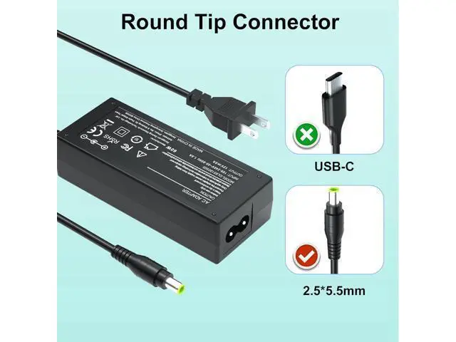Alt view image 2 of 7 - 12V AC Charger Cord for Wahoo WFBKTR4 WF123 Power Charger to Power Wahoo KICKR Core Indoor Cycling Training Bike Compatible with SUN1200500 SUN-1200500 (Black) DC Adapter Power Cord