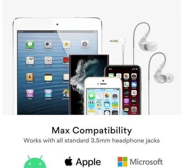 Alt view image 4 of 6 - M6 Sport Wired Earbuds Noise Isolating In Ear Headphones Sweatproof Earphones for Running/Gym/Workouts with Dynamic Enhanced Bass Sound Memory Wire Earhooks 3.5mm Jack Plug (Clear)