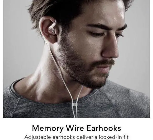 Alt view image 6 of 6 - M6 Sport Wired Earbuds Noise Isolating In Ear Headphones Sweatproof Earphones for Running/Gym/Workouts with Dynamic Enhanced Bass Sound Memory Wire Earhooks 3.5mm Jack Plug (Clear)