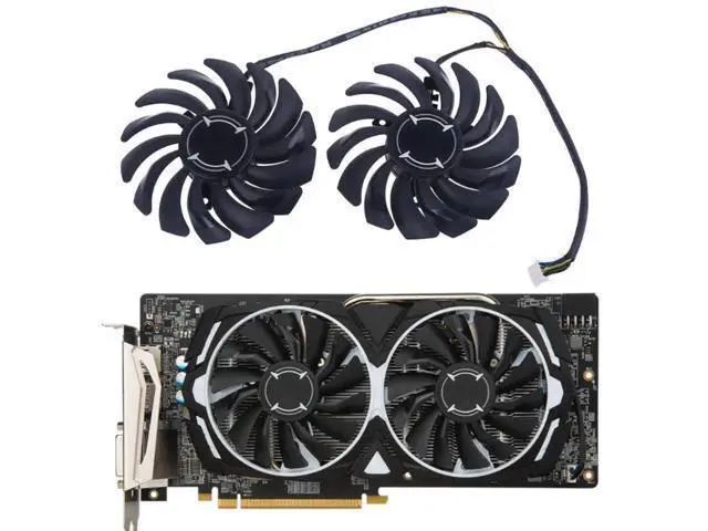 Alt view image 3 of 5 - Ventilador de refrigeración para tarjeta de vídeo gráfica MSI RX 580, 87mm, PLD09210B12HH, 4 pines, 1 par
