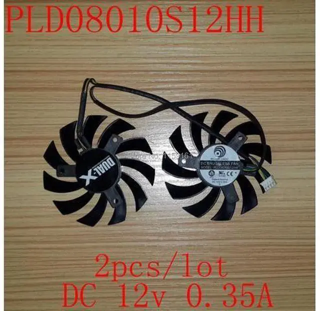 Main image of 2pcs/lot PLD08010S12HH 75mm 12V For MSI R6790 R6850 R6890 GTX560 GTX570 GTX580 GTX460