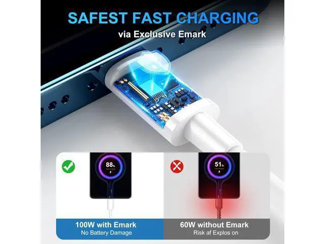 Alt view image 2 of 7 - 100W USB C to USB C Cable 2-Pack 10ft Upgraded Fast Charging USB Type C to Type C Cable USB-C Cord Phone Charger Compatible with iPhone 16/15//Android/Phone/Pad/Macbook/Pro/Plus/Max etc.