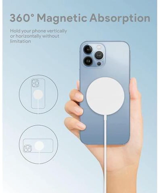 Alt view image 2 of 7 - Magnetic Wireless Charger 2-Pack for iPhone Wireless Charger Pad Max Fast for Magsafe Phone Adapter for iPhone 16/16 Plus/16 Pro/16 Pro Max/15/15 Pro/15 Plus/ 14/13 Series/ 2