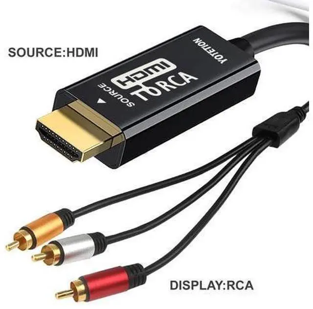 Alt view image 2 of 7 - HDMI to RCA Cable 3FT with IC HDMI Male to 3-RCA AV Cable Video Audio Component Converter Adapter 1080P Cable for TV HDTV DVD